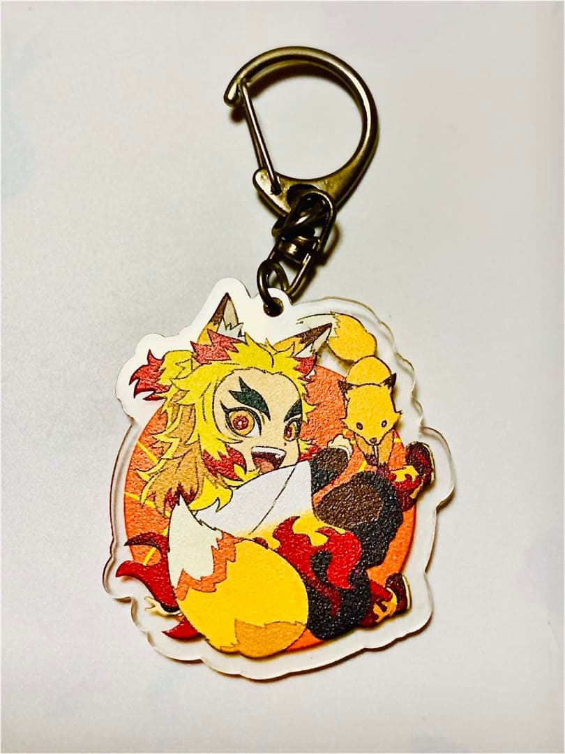 鬼滅の刃 美品☆彡全集中展 宮城ご当地 煉獄杏寿郎 キツネ アクリル