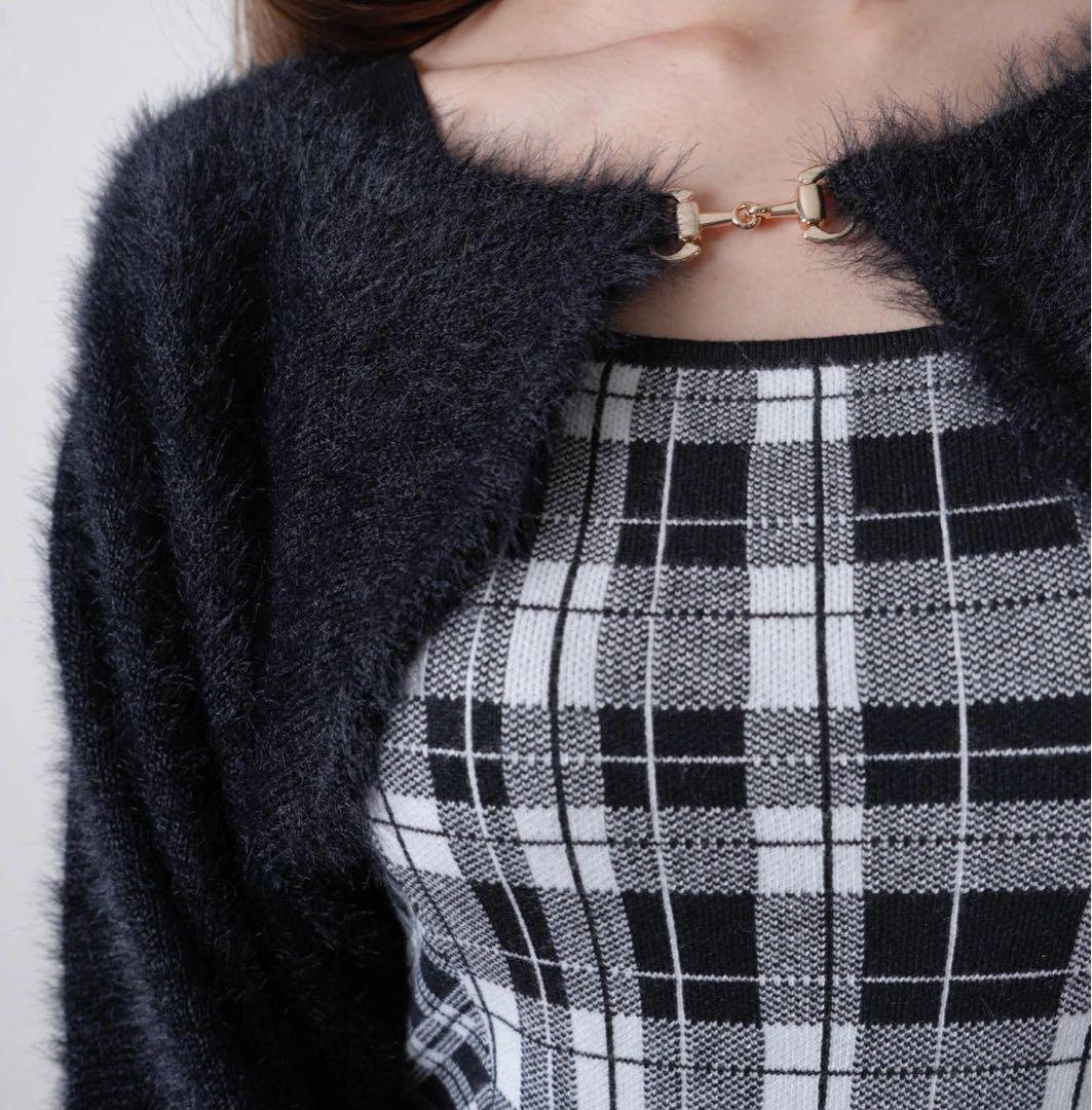 12新品リップサービス定価13090円フェザーチェックアンサンブル