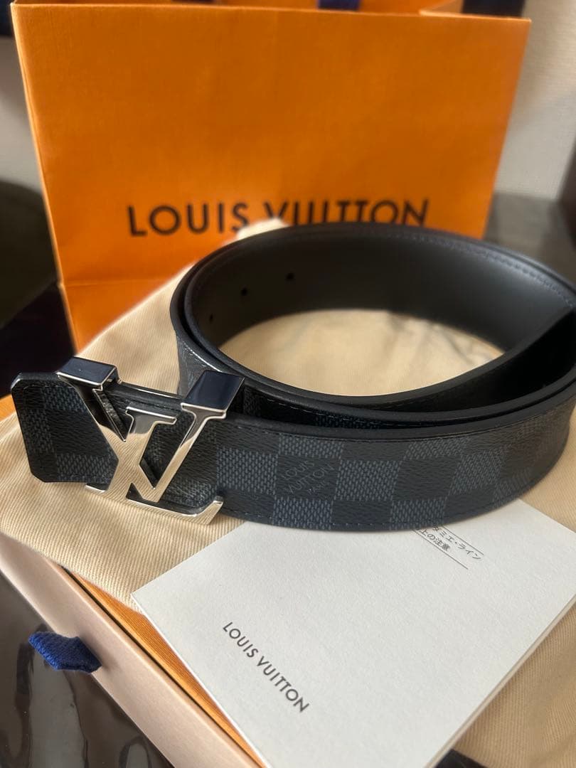 特注】ルイヴィトン サンチュール LVイニシアル ダミエ ベルト75-90