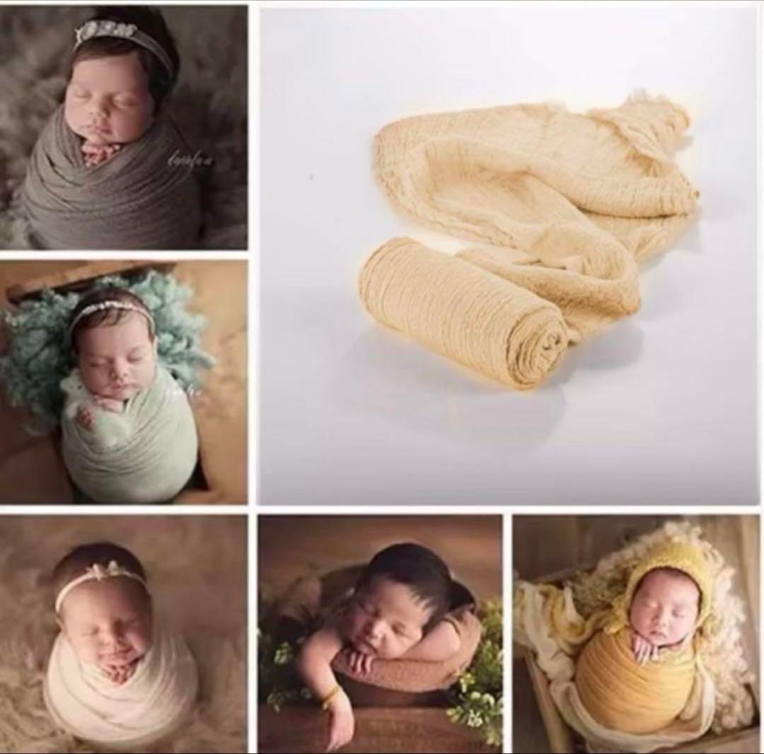 ニューボーンフォト ベージュ おくるみ ベビーラップ 赤ちゃん 記念