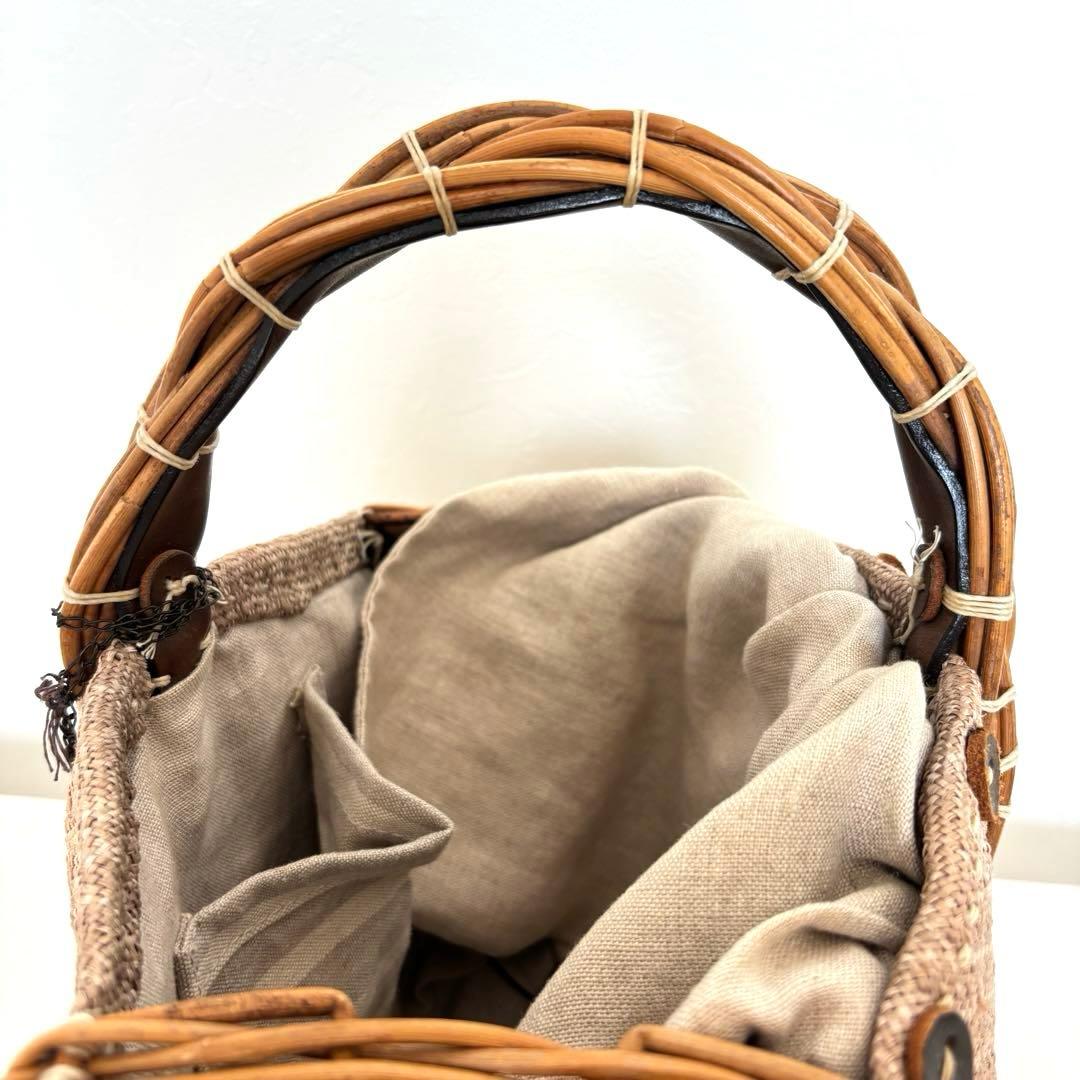 希少レア】エバゴス チャーム カゴバッグ マルシェ 帽子型 パナマ