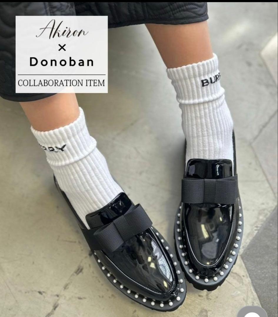 アキロン✖️Donobanコラボ　パールリボンローファー　Sサイズ アキロン✖️Donobanコラボ パールリボンローファー Sサイズ - メルカリ