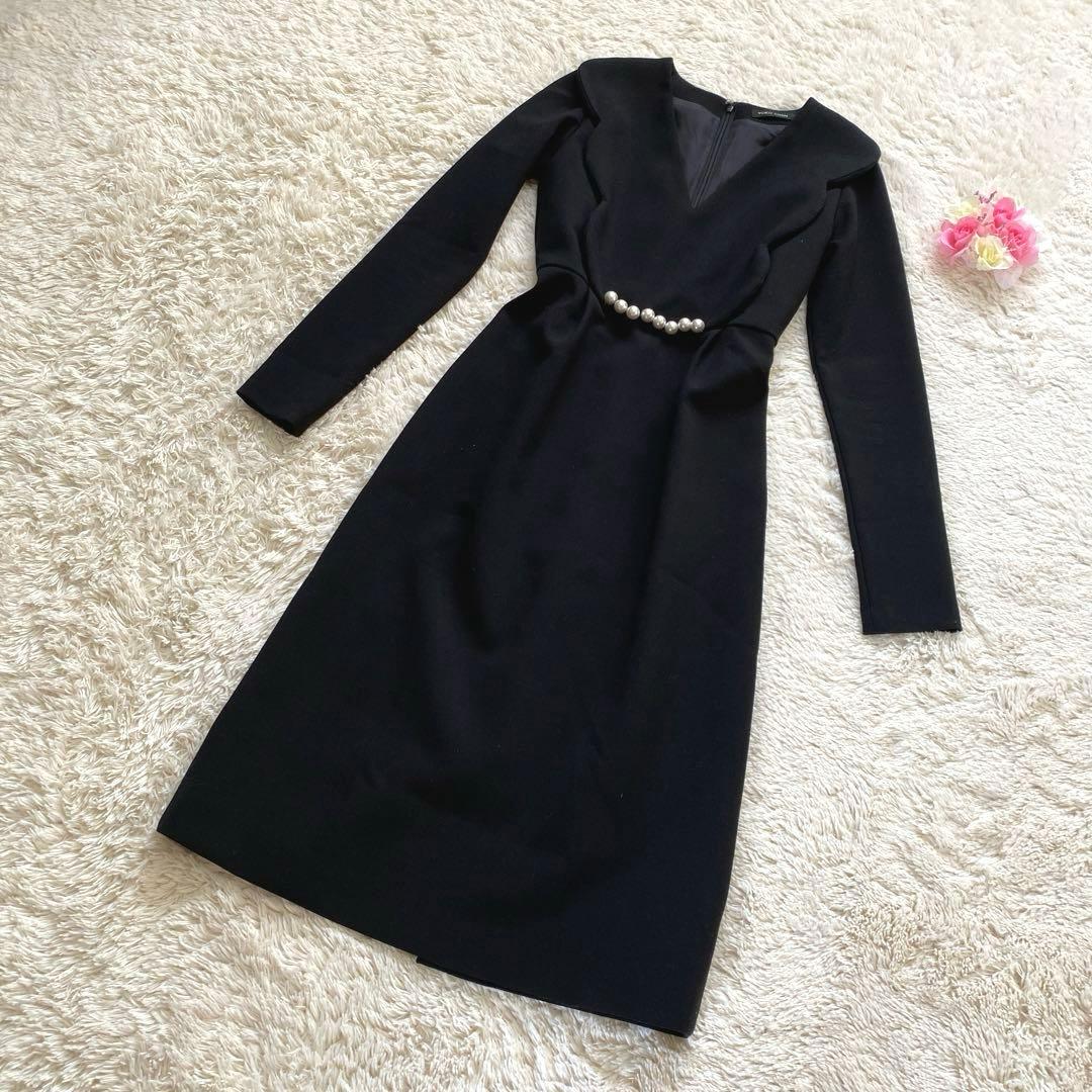 yoko chan ヨーコチャン ワンピース 長袖 Vネック パール - メルカリ