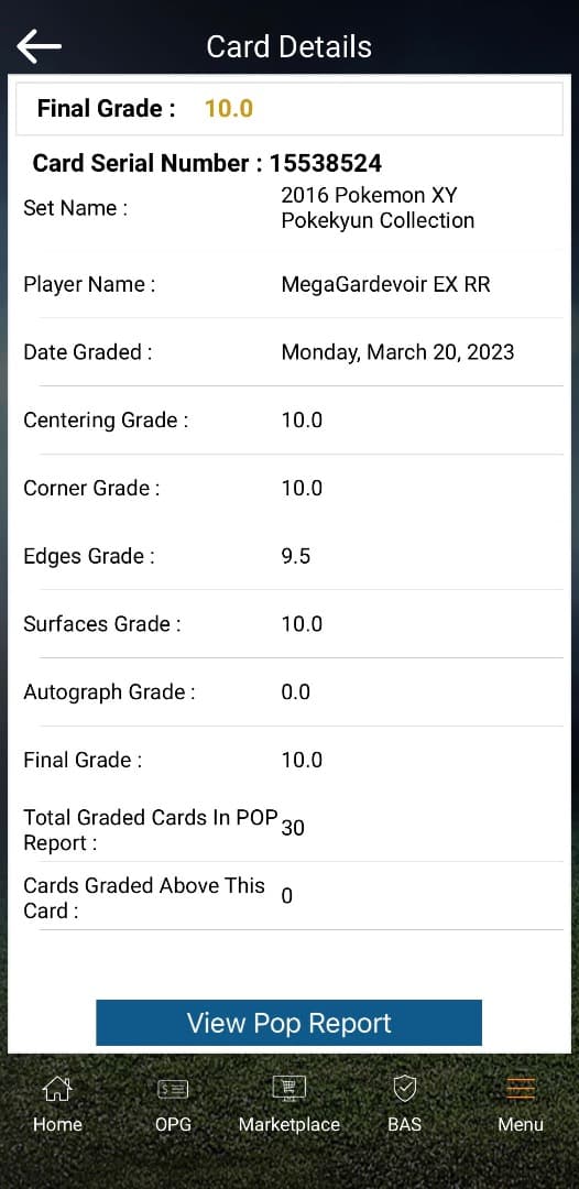 《BGS10金》MサーナイトEX RR 020/032｜最高評価｜PSA10以上