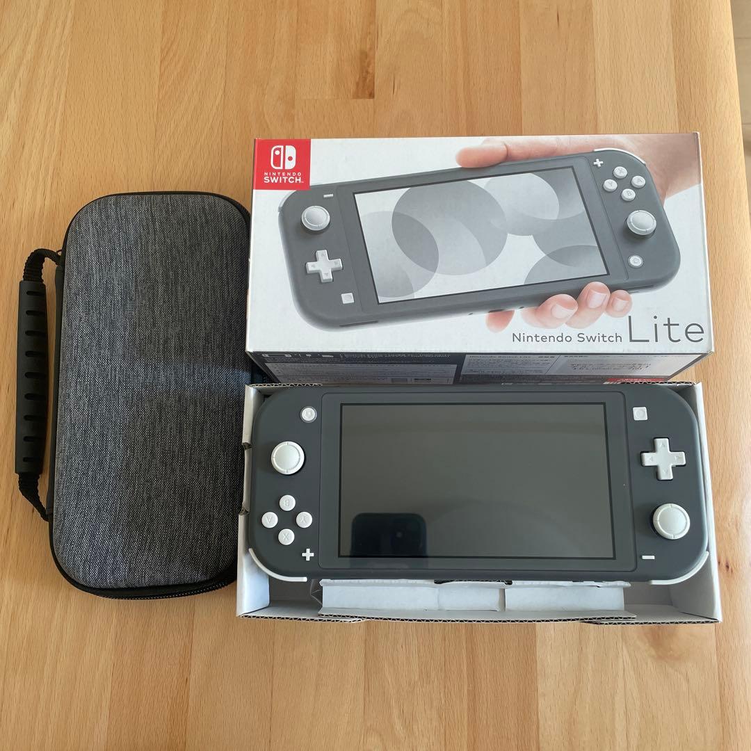 Nintendo Switch Lite グレー 箱・充電器、専用ケース付き Nintendo Switch Lite グレー 充電器付き ケース付き - メルカリ
