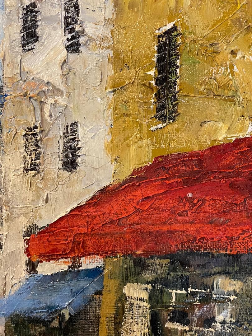 真作」浅田薫「パリ」風景画 油彩画 額装 サイン有り F10号