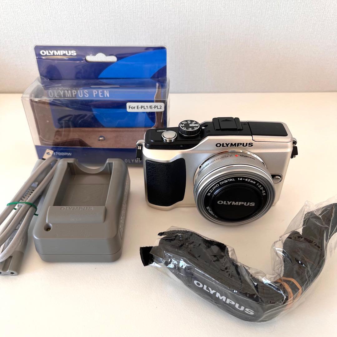 【美品】OLYMPUS PEN E-PL2 シルバー　付属品多数 オリンパス OLYMPUS PEN Lite E-PL2 ダブルズームキット [シャンパン