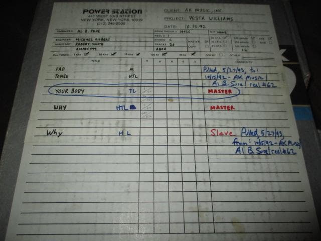 その他 vesta williams al b. sure RARE!! master Part 3: With newly found crossover success,Vesta and her team at