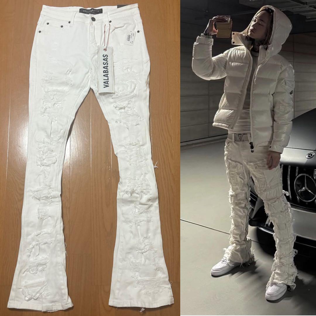 新品未使用】VALABASAS フレアデニム 30 バラバサス ホワイト - メルカリ