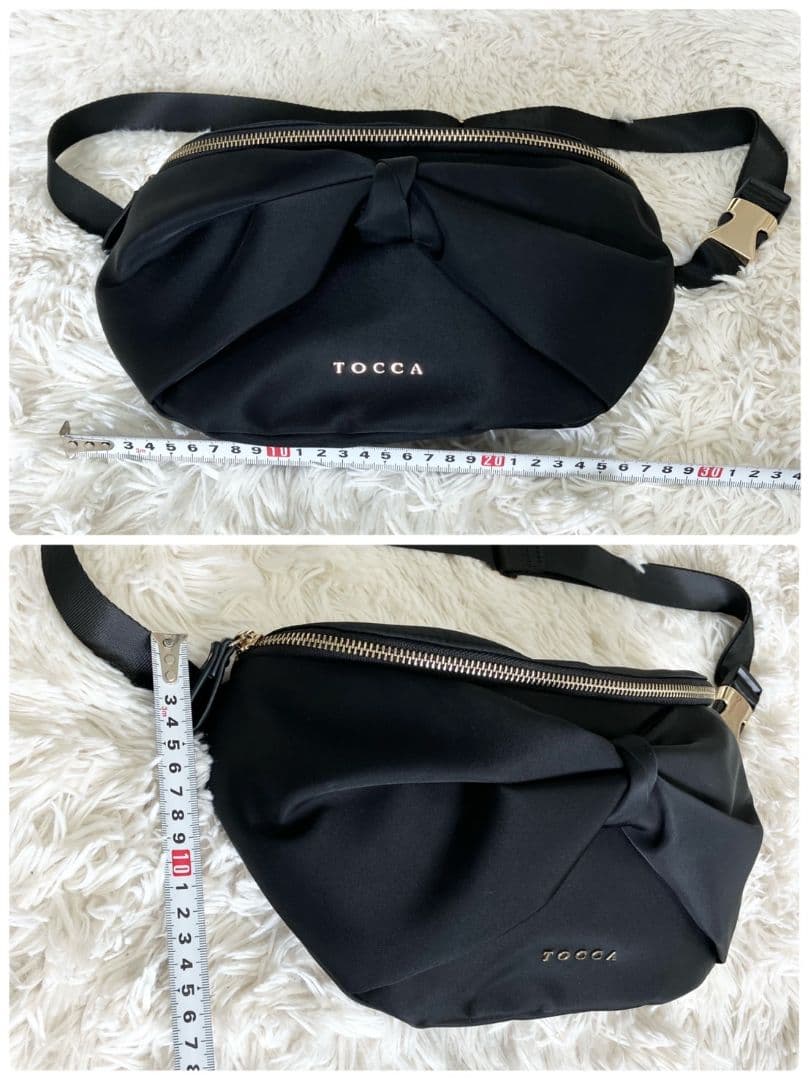 トッカ TOCCA リボン ウエストポーチ ボディーバッグ 黒 ブラック