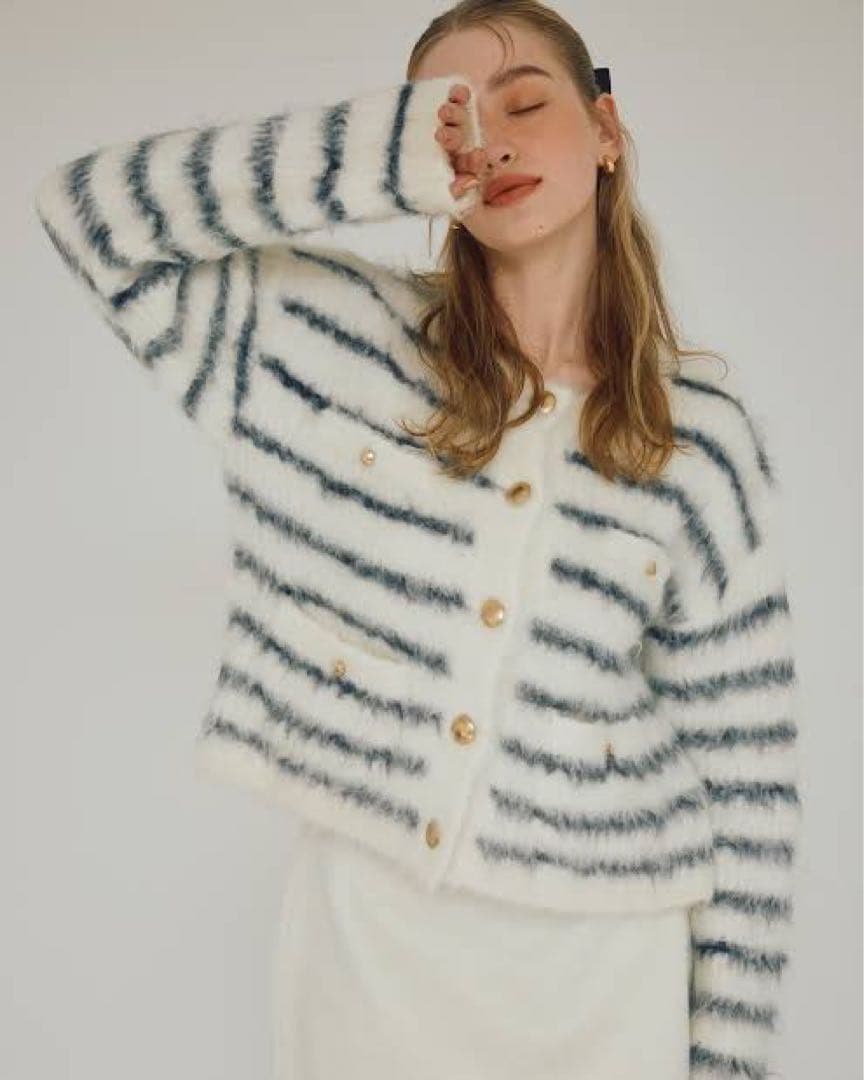 今期 新作 poláura シャギーニットカーディガン ポローラ sheller