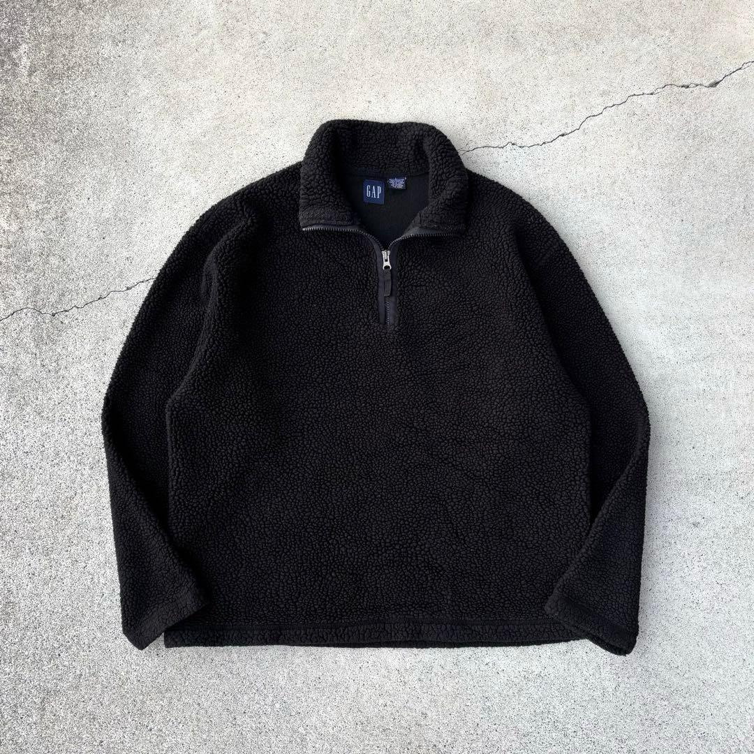 90s OLD GAP ヴィンテージ 古着 ハーフジップ フリースジャケット 黒