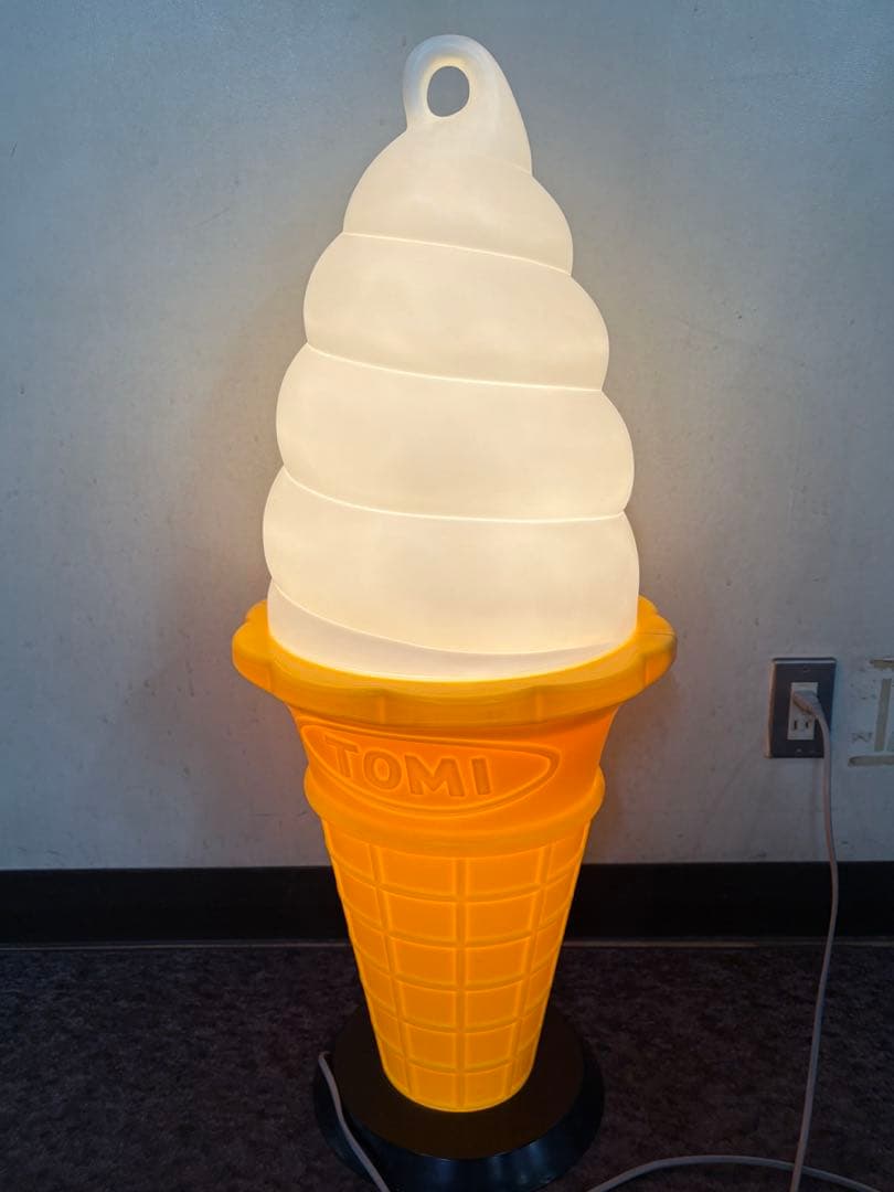 【置物】スジャータアイスクリーム【点灯】 Sujahta Soft Ice Cream Sign Light Lantern Festival Display / 業務