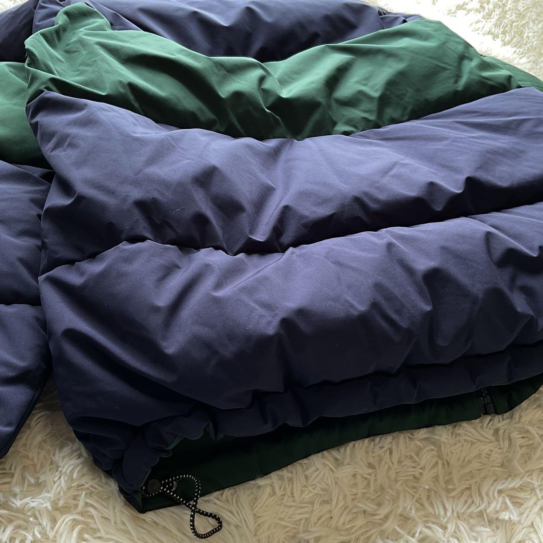 美品✨FTC 700FP ダウンジャケット ボーダー柄 リバーシブル L 紺×緑