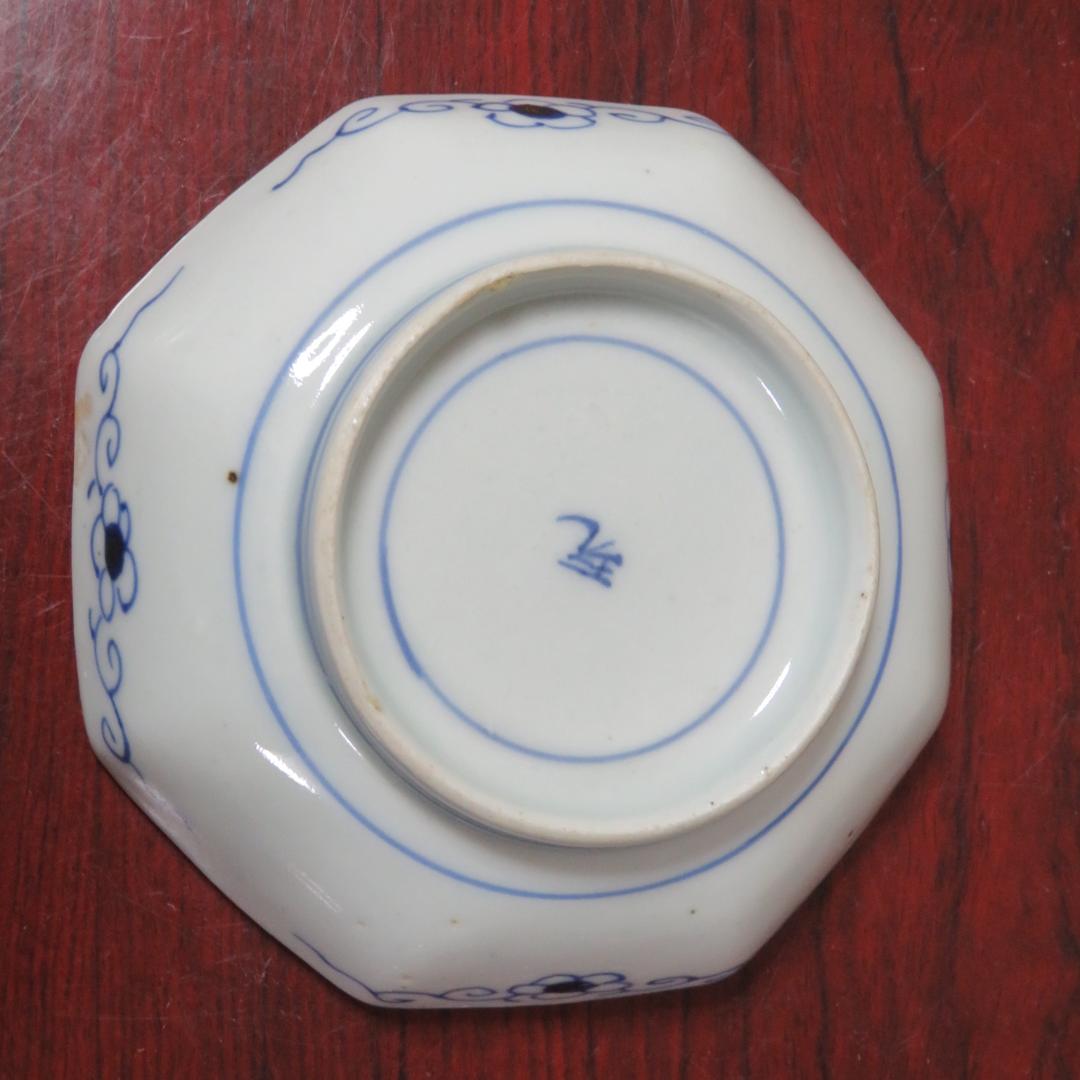 小皿 色絵付 染付 金彩 花弁 唐草 銘 八角皿 5枚 - メルカリ