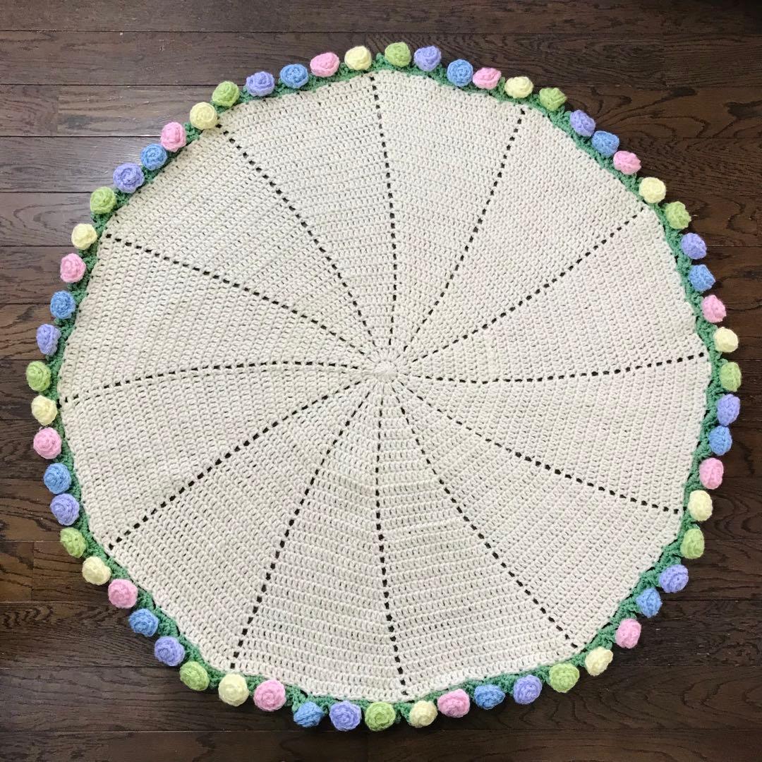 ブーケブランケット　花束ブランケット　薔薇　バラ　編み物　かぎ針編み バラのブーケブランケット | TSUMUGI かぎ針編み