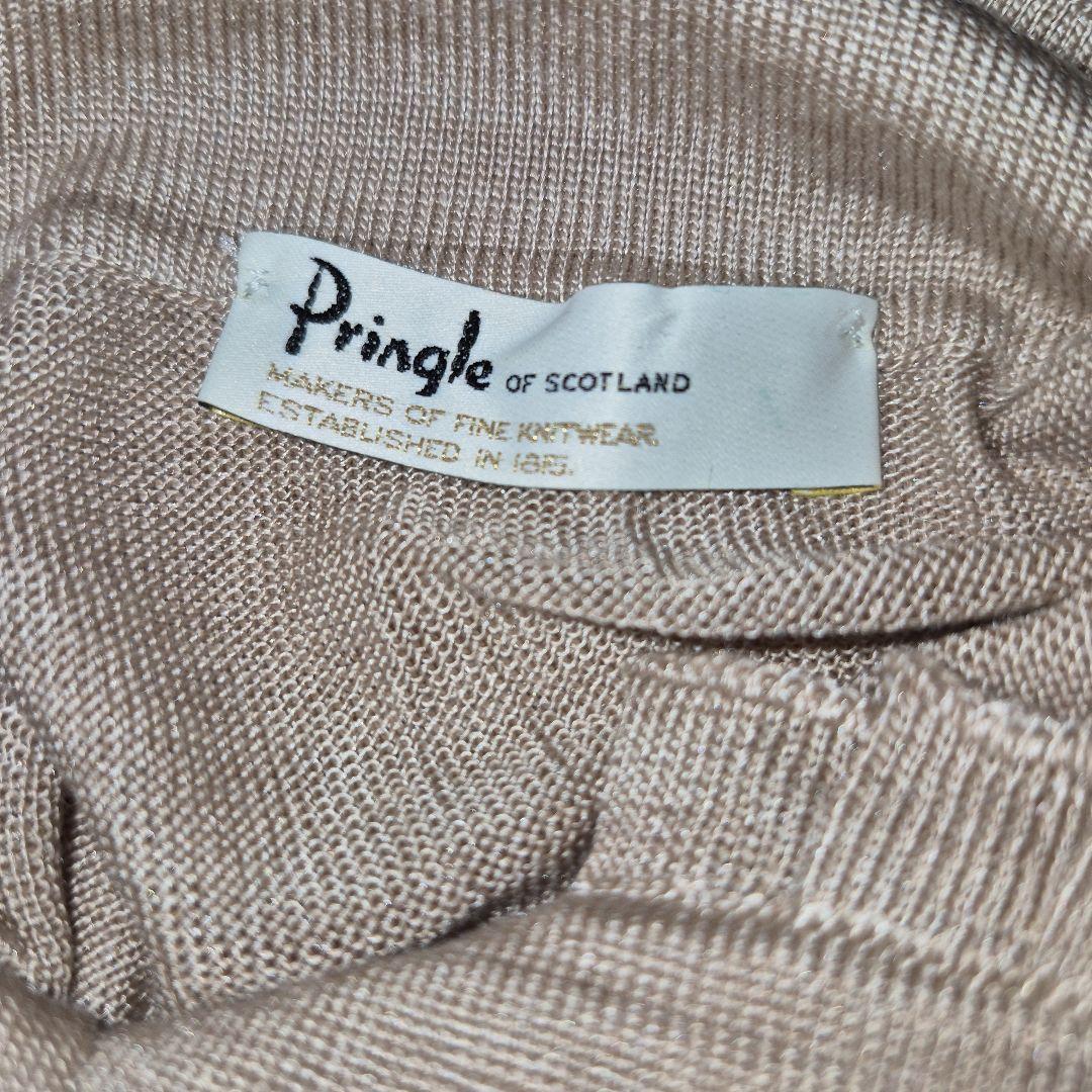 PringleOF SCOTLANDベージュフリルスタンドカラーシャツXL