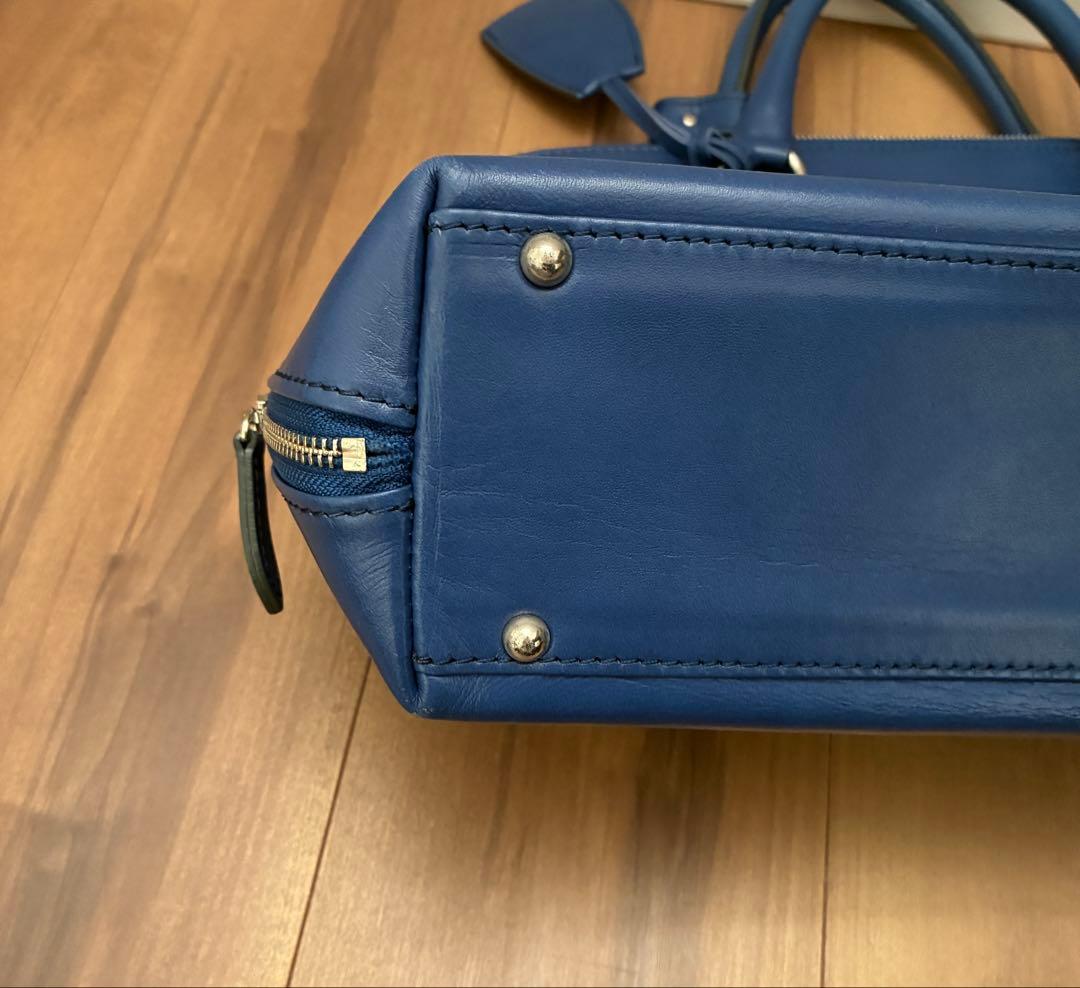 美品 DEUX MONCX ビジネスバッグ 2way レザー ブルー - メルカリ