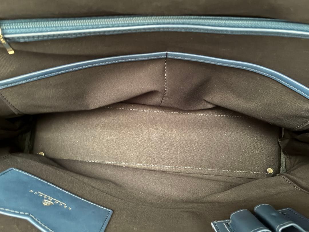 美品 DEUX MONCX ビジネスバッグ 2way レザー ブルー - メルカリ