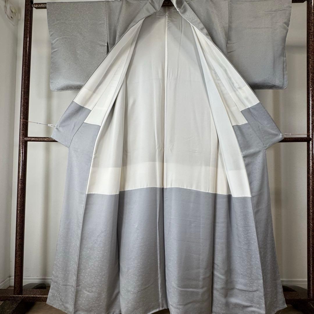 しつけ付 着物 正絹 袷 お召 色無地 163 久保田一竹工房 金通し