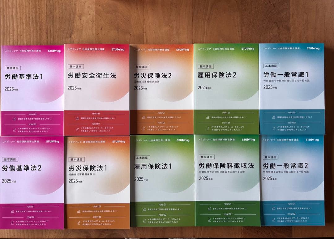 スタディング社労士テキスト全20巻 2025年版 書籍のおまけ付社労士