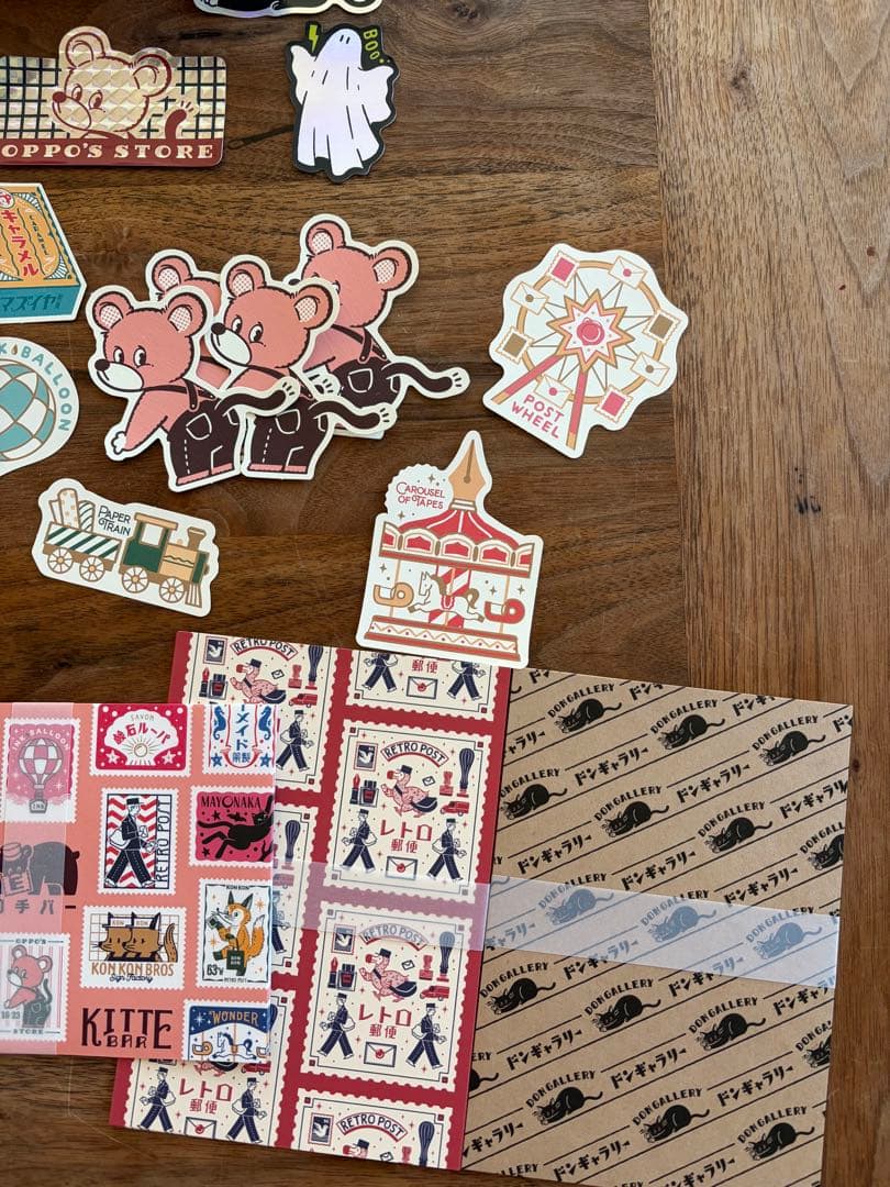 オビワン レトロ郵便 デザインペーパー ミニカード オッポ商店 貼り