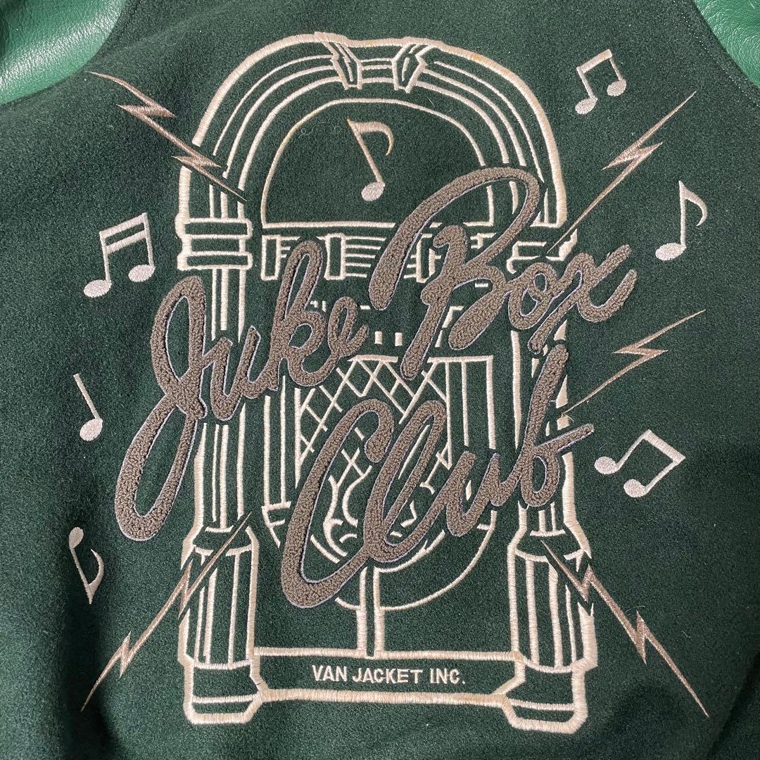 希少】VAN JAC スタジャン 袖レザー 緑 BIG ONE - メルカリ