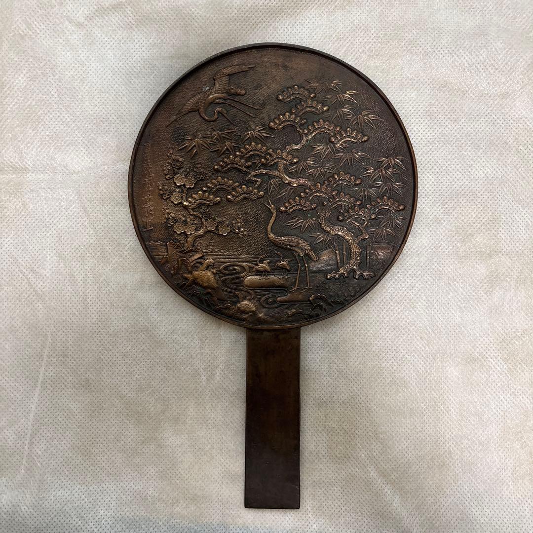 銅鏡 柄鏡 手鏡 古美術 - メルカリ