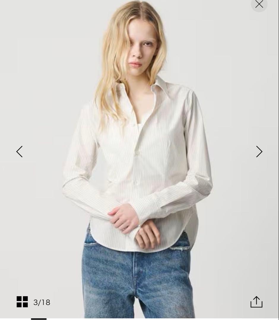 即日発送可＜ATTISESSION＞コットン ストライプ スリム シャツ ATTISESSION＞コットン ストライプ スリム シャツ