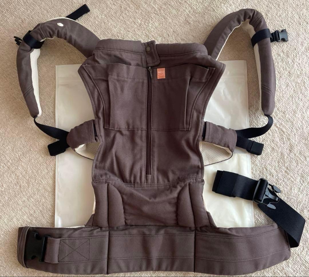 キューズベリーNICO 抱っこひも ブラウン 調整可能 キューズベリー 抱っこ紐 NICO 抱っこひも だっこひも 日本製 メッシュ