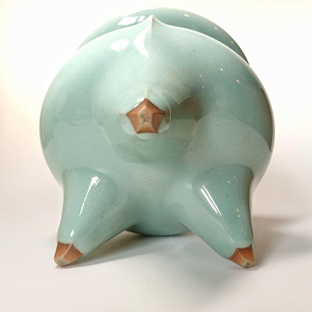 諏訪蘇山 青磁 袴腰香炉 二重共箱 四季草花銀火屋