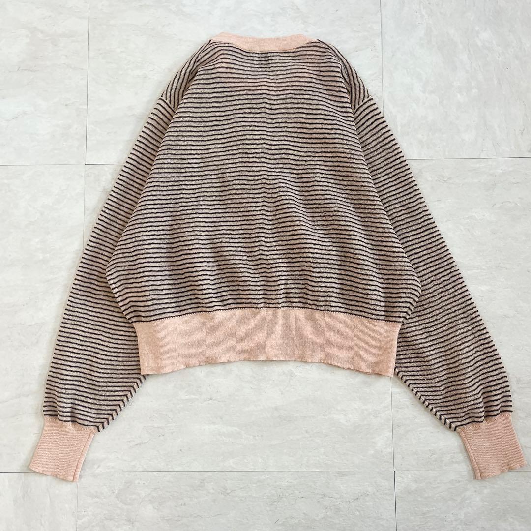 6(ROKU)シアー ボーダー カーディガン ピンク 洗える 羽織 2024 - メルカリ