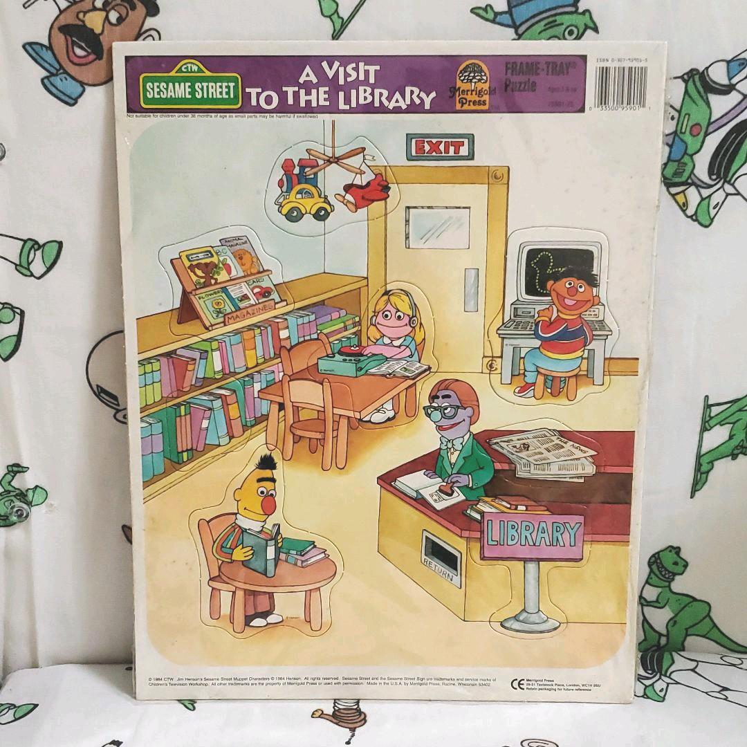セサミストリート パズル レア★レトロ アメリカンビンテージ セサミストリート木製パズル1970年代【アーニー