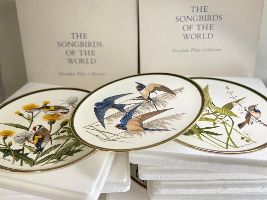 T13 フランクリン•ポーセリン「世界の鳴鳥」シリーズプレート皿 10枚 中古品 FRANKLIN PORCELAIN フランクリン ポーセリン GAME BIRDS OF THE WORLD