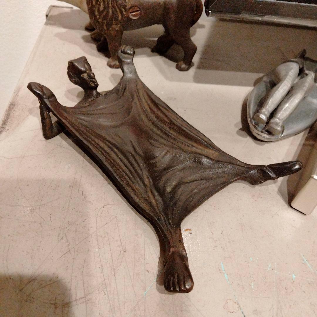 20s 30s レア ビンテージ デビル スカル トレイ ホルダー アンティーク VINTAGE SKULL ヴィンテージ スカル アッシュトレイ / ドクロ 骸骨 顎