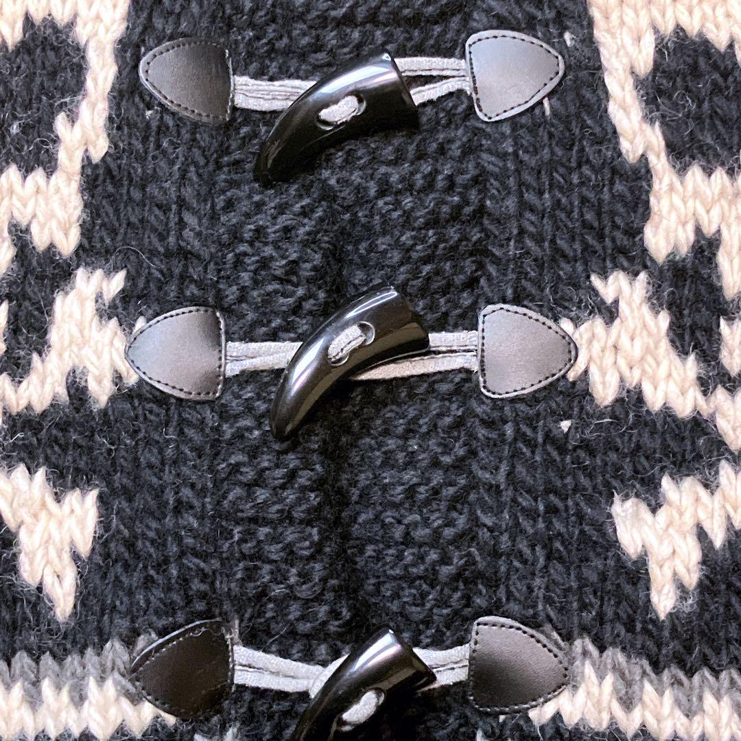 肉厚 /vanson/スカル/カウチン/ニット/カーディガン/羊毛/防寒/ M