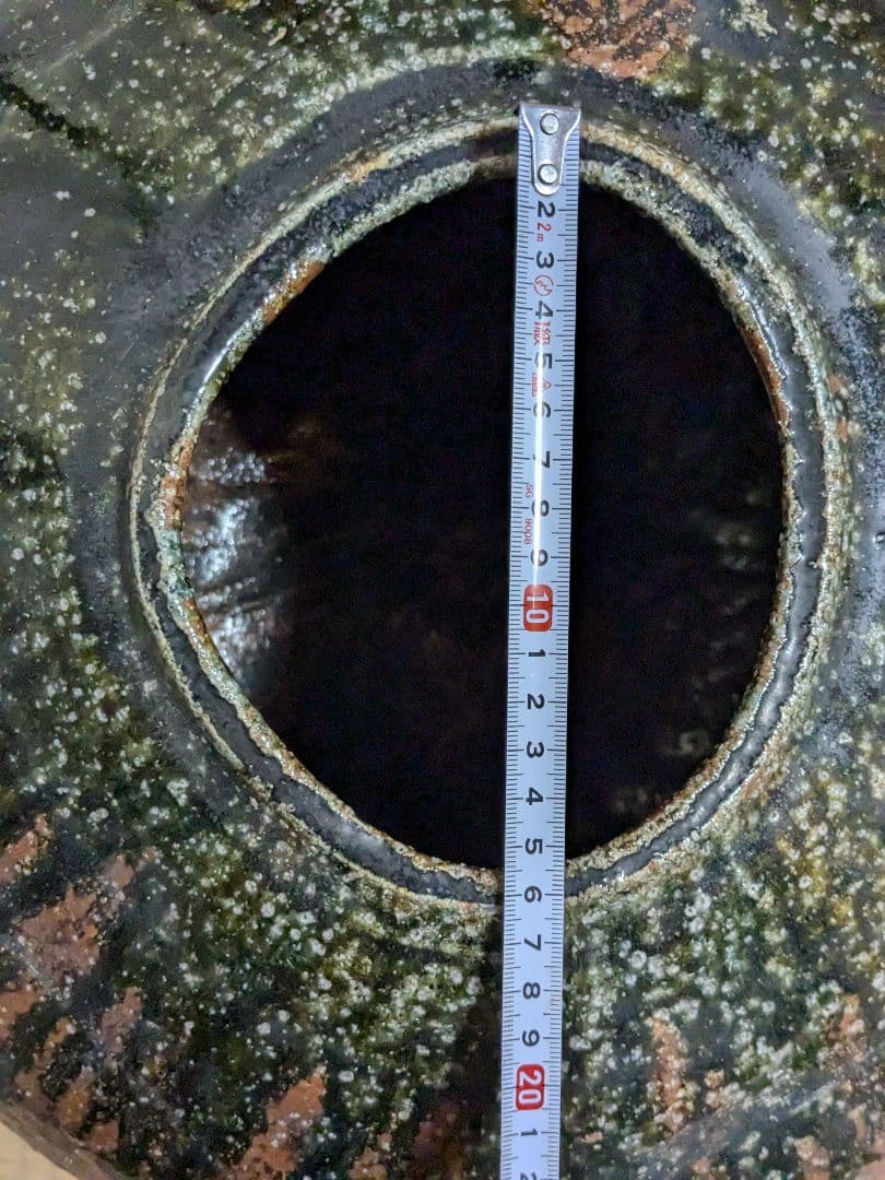 坪島土平 鉄釉大なだれ壺 共箱 大壺 大壷 置物