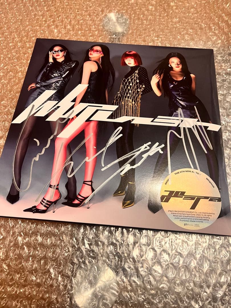 直筆サイン入りaespa 5thミニアルバムWhiplush Aespa 5th Mini Album WHIPLASH Official Photocard Barnes & Noble