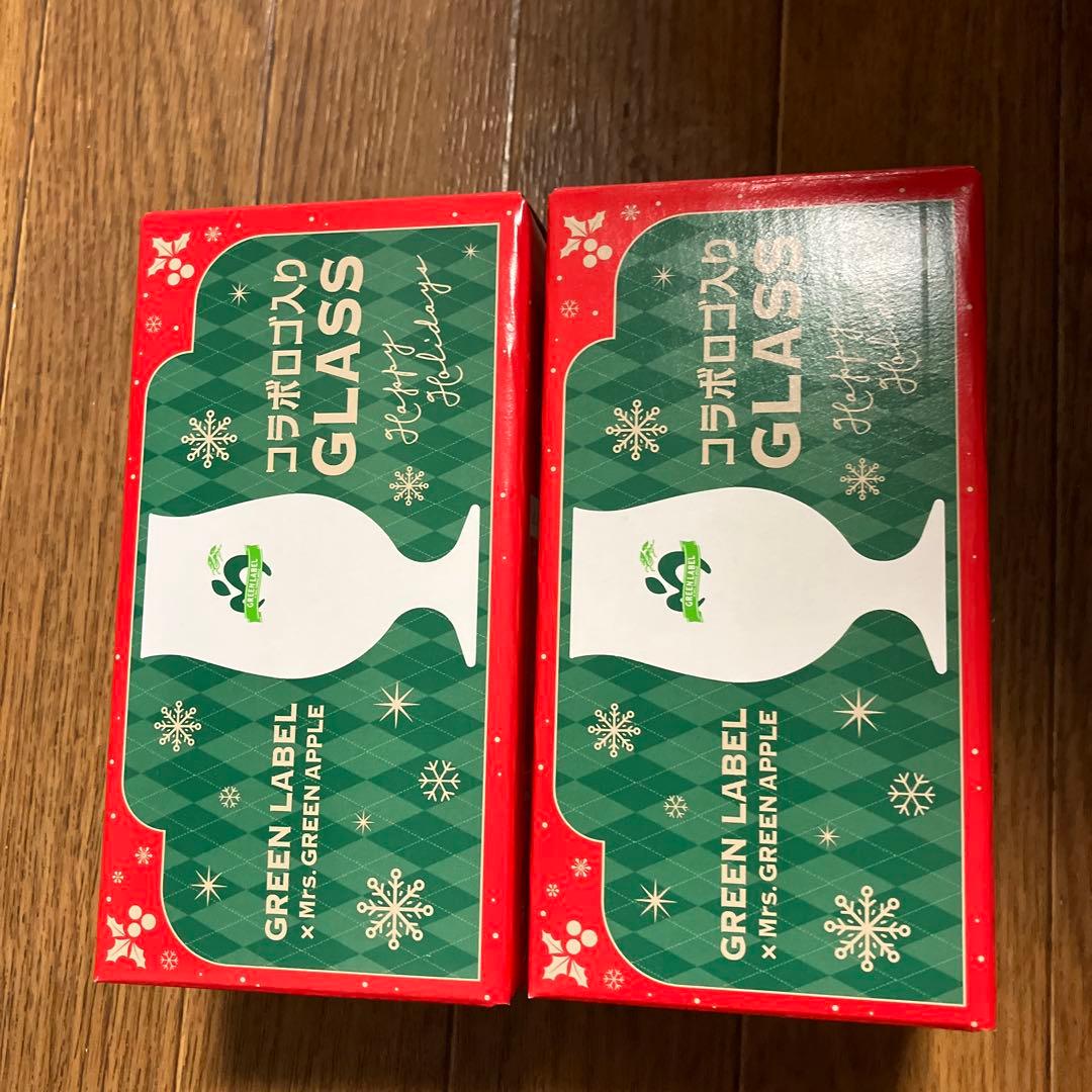 2個】ミセス 淡麗グリーンラベル コラボロゴ入りグラス キリン 足つき