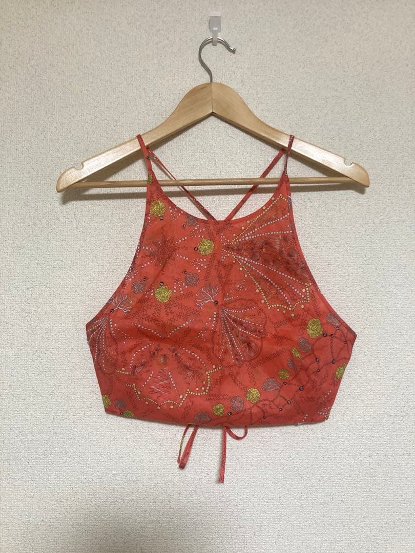 EMILIO PUCCI 貝殻柄　バックオープン クロップド丈キャミソール パッド入りバックオープンクロップド丈キャミソール[at2028