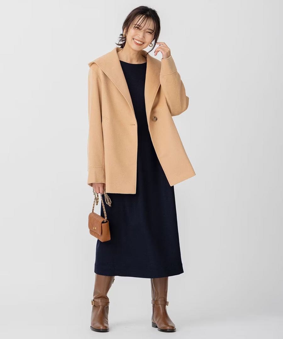 新品タグ付き！23区 ウールカシミヤビーバー フード付き ショート