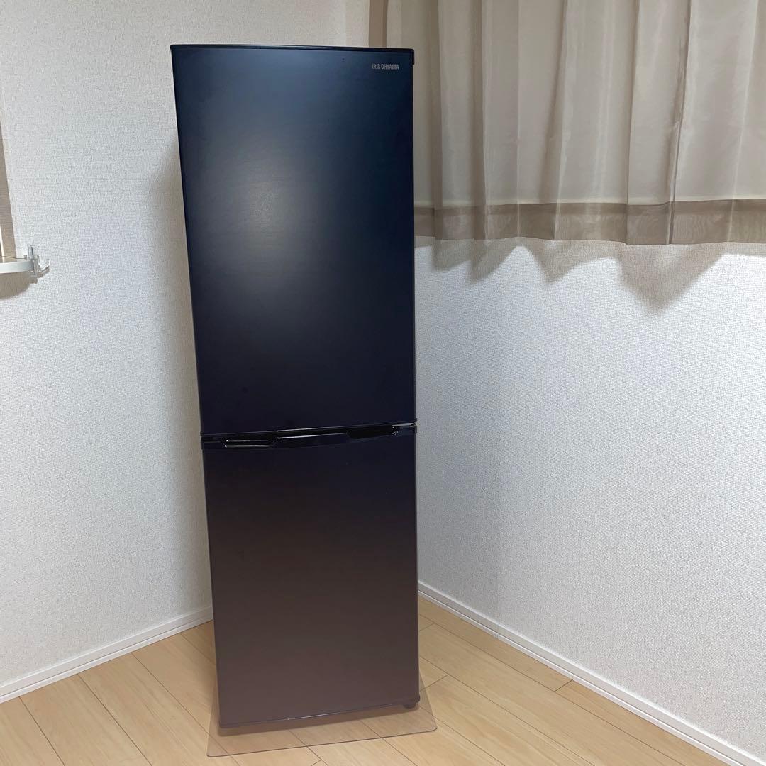 【美品】アイリスオオヤマ　冷蔵庫　162Ｌ　ブラック IRIS OHYAMA（アイリスオーヤマ） 冷蔵庫 一人暮らし 162L 小型冷蔵庫