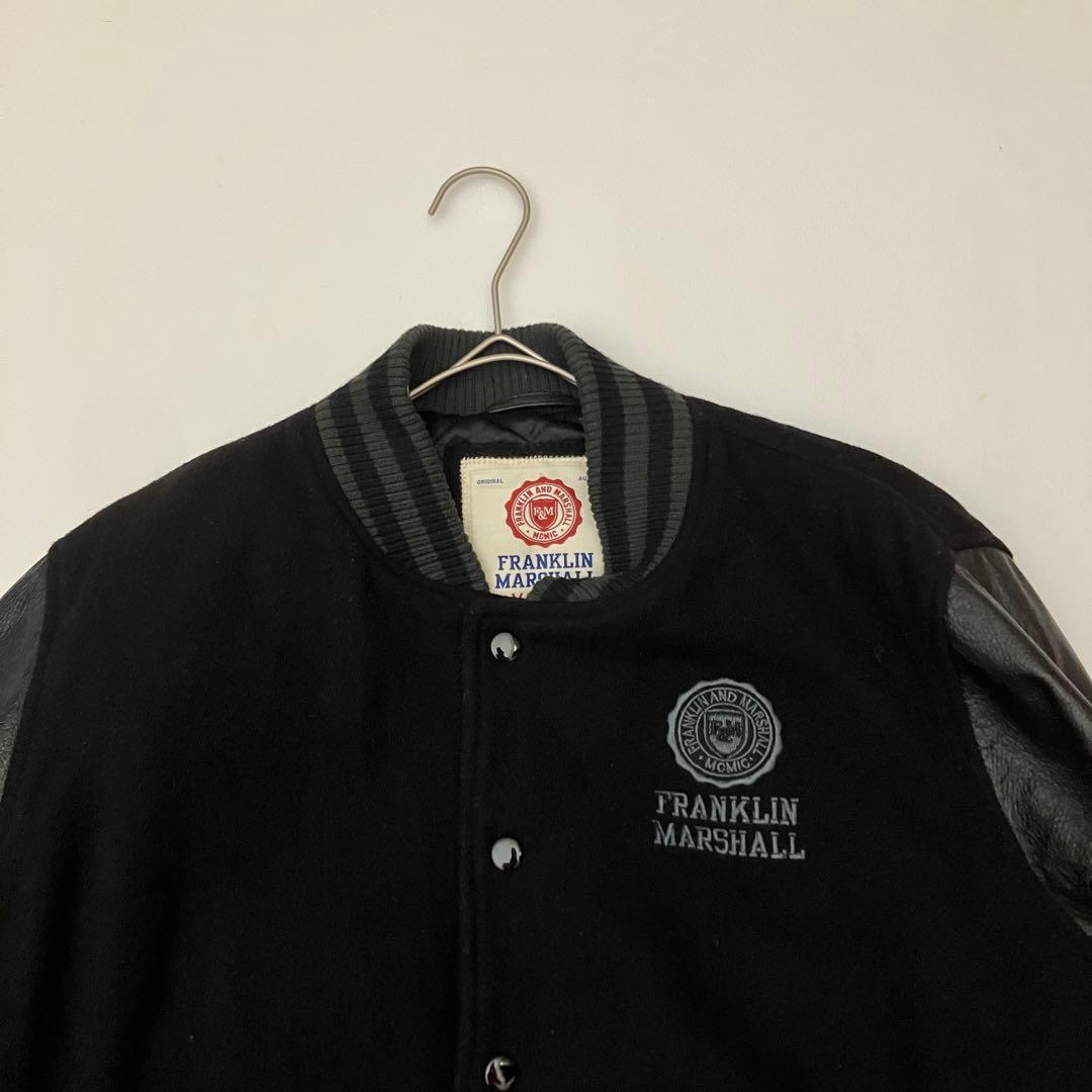✨牛革✨FRANKLINMARSHAL スタジャン バーシティジャケット 黒 - メルカリ