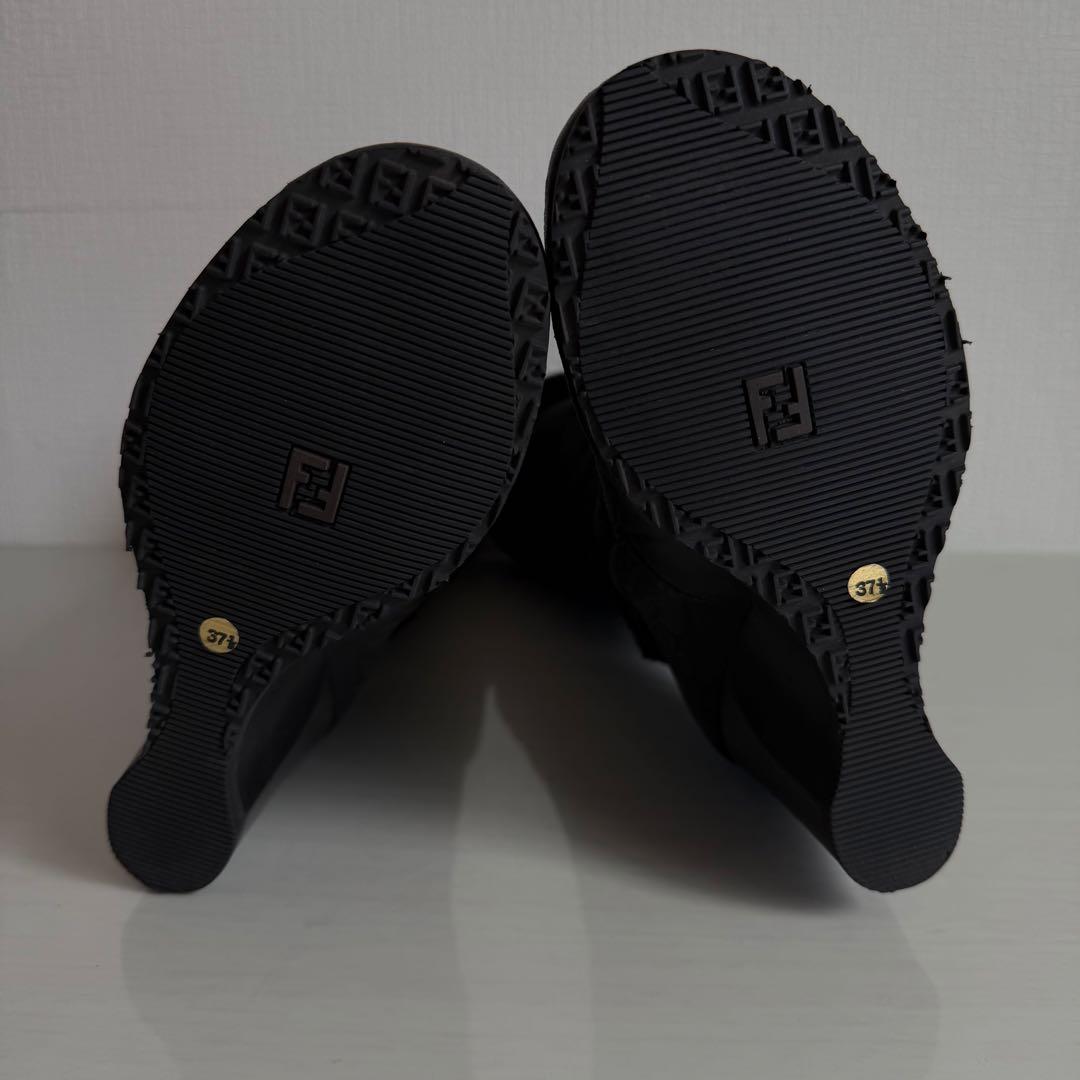 FENDI フェンディ ロングムートンブーツ スエード ベルト イタリア製