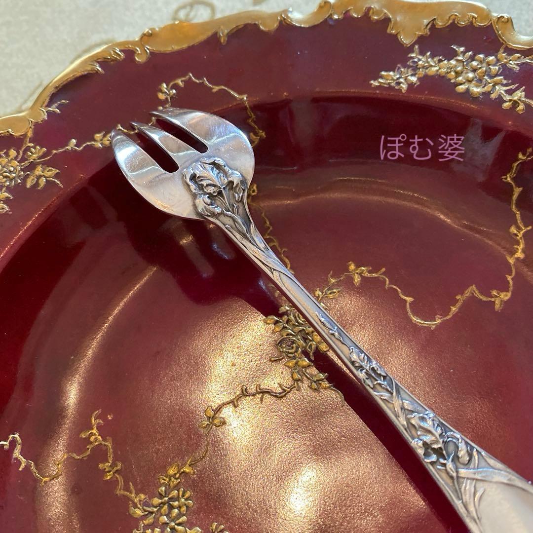 ピュイフォルカ】 純銀 フォーク2本「アール・ヌーヴォーの華