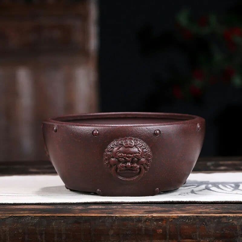 けものの頭の古い釘の植木鉢宜興の紫の砂の植木鉢、多い