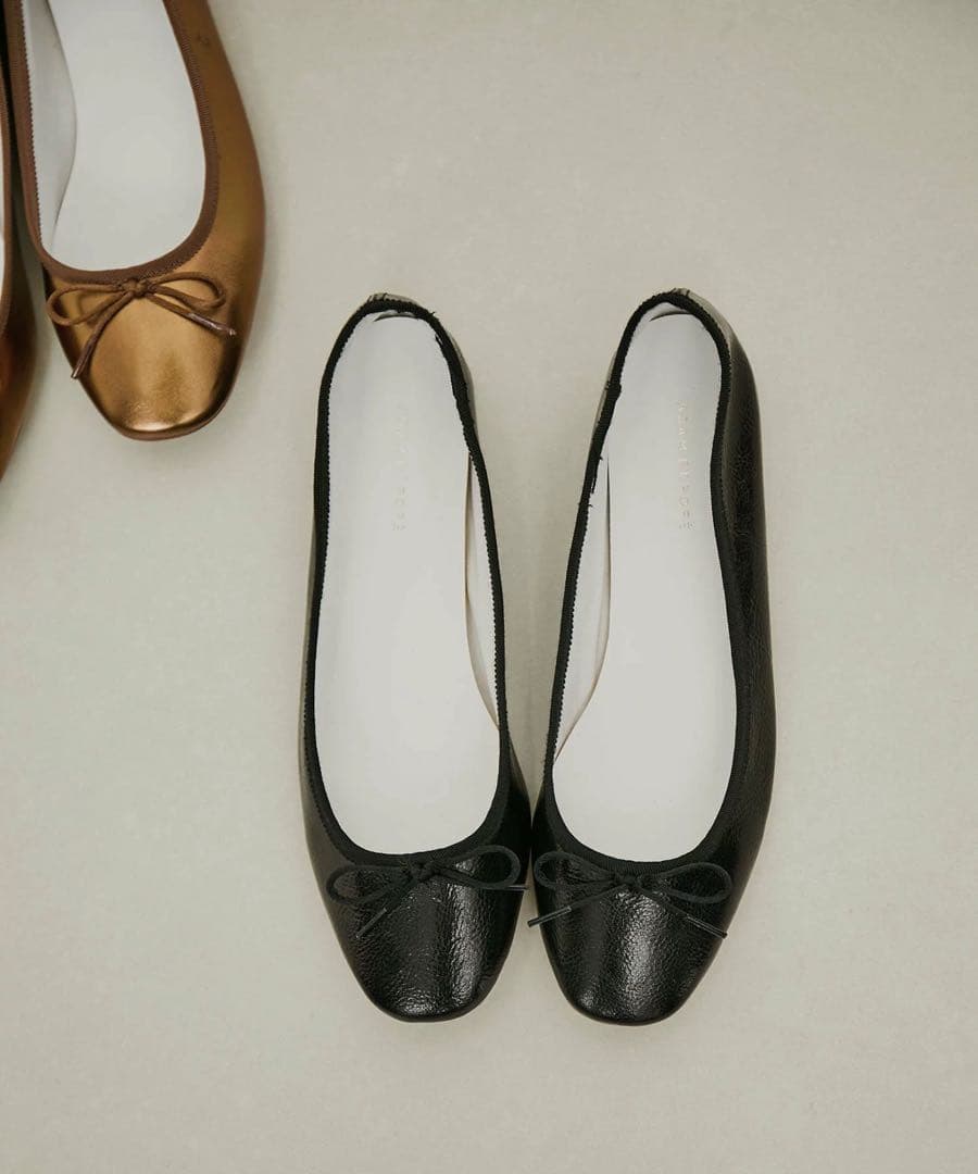 【新品未使用】アダムエロペ　メタリックバレエシューズ　24.5 ADAM ET ROPE'（アダムエロペ） バレエシューズ パンプス