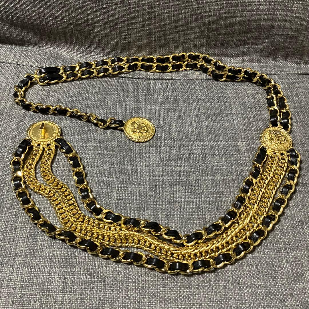 美品 J&R ジェイアンドアール チェーンベルト レザー ヴィンテージの