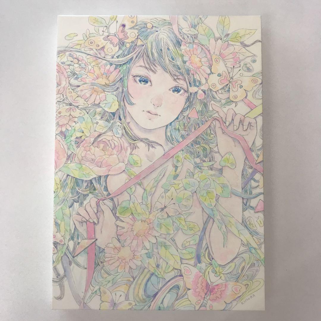 ★木村智博「触れ合う」木製パネル アクリルガッシュ 色鉛筆 鉛筆 額付き 2025 ☆木村智博「触れ合う」木製パネル アクリルガッシュ 色鉛筆 鉛筆