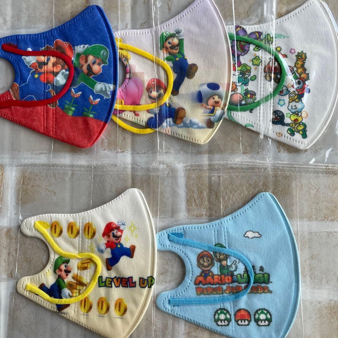 スーパーマリオ 子供用立体不織布マスク 新品未使用 個包装 30枚 便利